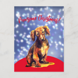 Postale Pawsome noël avec un chien de saucisse ! Carte pos