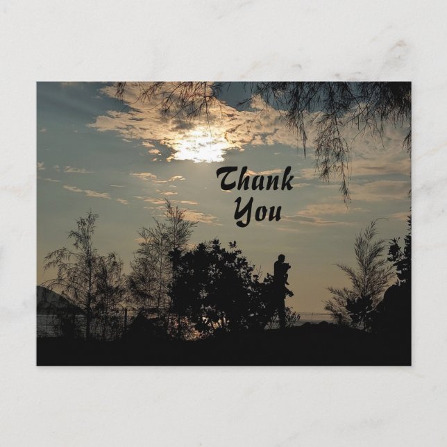 Postale Paysage de coucher de soleil chaud Carte de remerc (Devant)