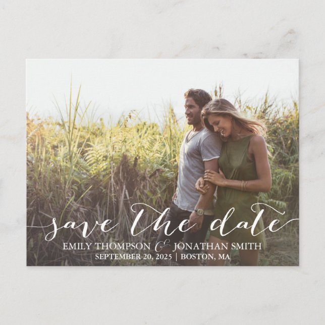 Postale Paysage photo mariage Enregistrer la date carte po (Devant)