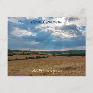Postale Paysage toscan le long de la via Francigena Carte
