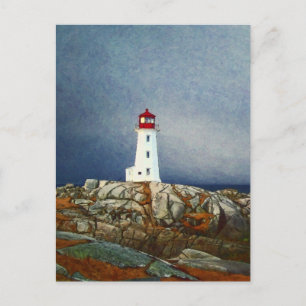 Postale Peggys Cove Lighthouse Nouvelle-Écosse Carte d'art