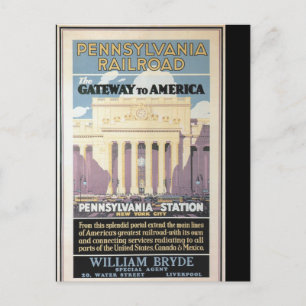 Postale Penn Station, Porte Vers L'Amérique 1929 Carte Pos