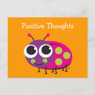 Postale Pensées positives Carte Ladybug mignonne