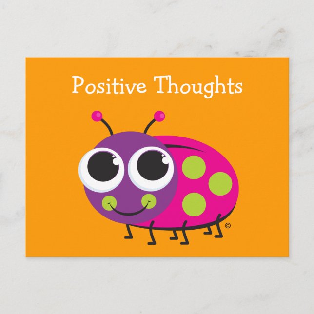 Postale Pensées positives Carte Ladybug mignonne (Devant)