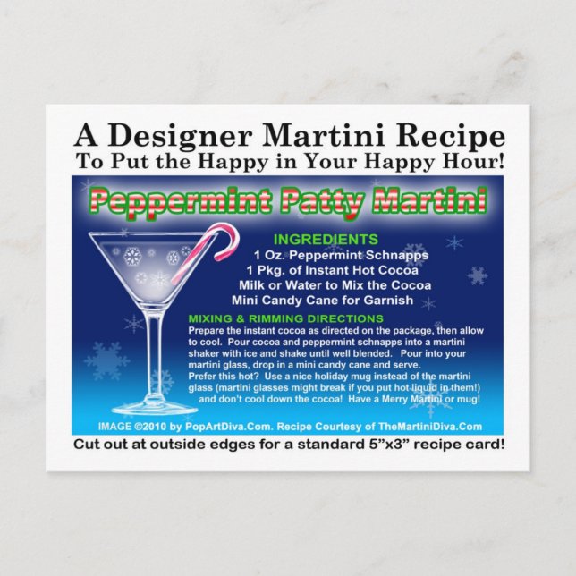 Postale Pepperment Patty Christmas Martini Recette Carte p (Devant)