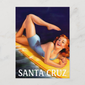 Postale père Noël Cruz Ca Vintage Travel Pin up Carte post