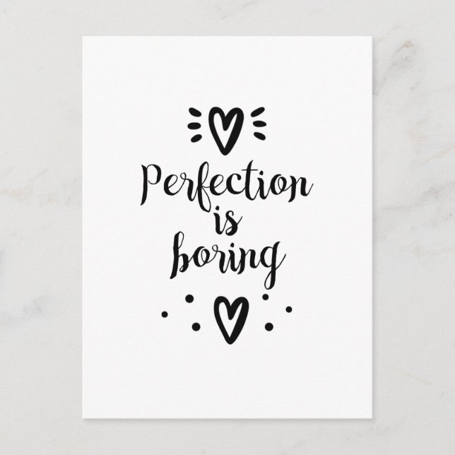 Postale Perfection est ennuyeux et drôle de citation Carte (Devant)