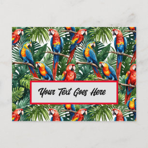 Postale perroquet tropical carte de voeux facile modifier