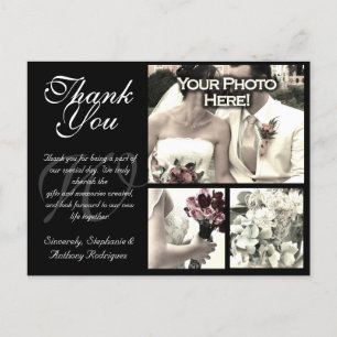 Postale Personnalisable Carte de remerciements Mariage 3 p
