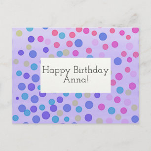 Postale Personnalisable Joyeux Anniversaire Carte confetti