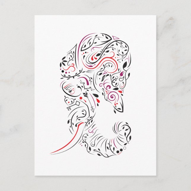 Postale perte d'éléphant-mère carte de sympathie ornée (Devant)