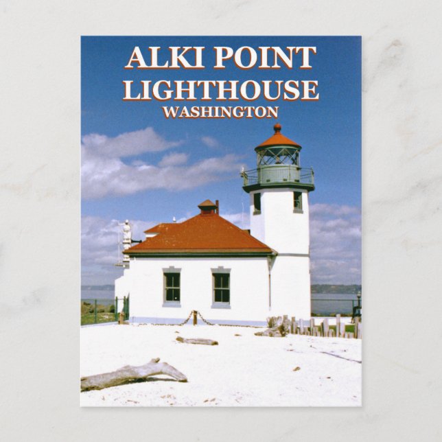 Postale Phare d'Alki Point, Seattle Washington Carte posta (Devant)