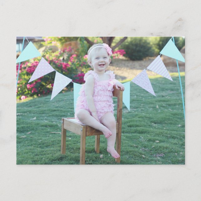 Postale Photo Anniversaire Carte de remerciements (Devant)