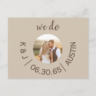 Postale Photo Crème Nous faisons Mariage Carte de Réservat