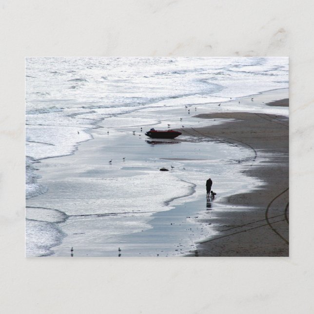 Postale Photo de la mer arrivant à terre à la carte postal (Devant)