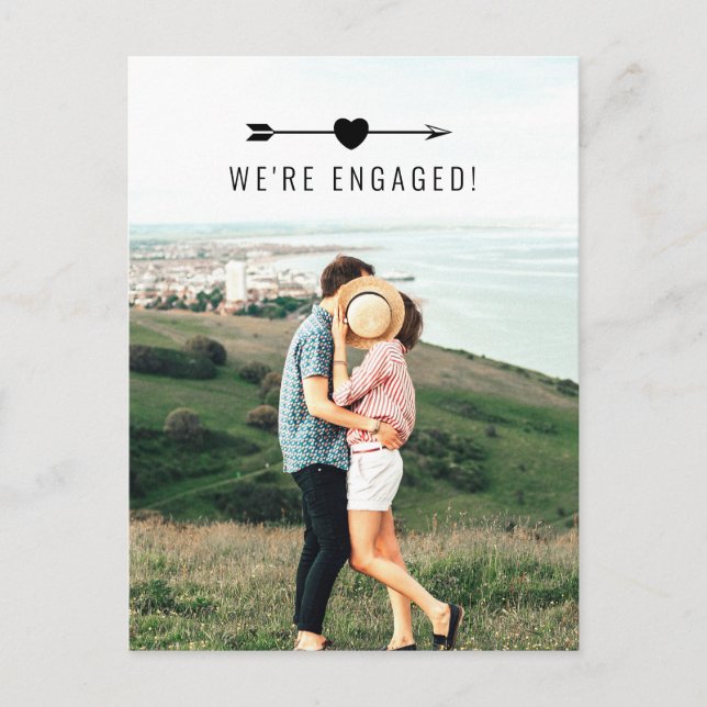 Postale Photo légère | FAIRE-PART FIANÇAILLES | Carte post (Devant)