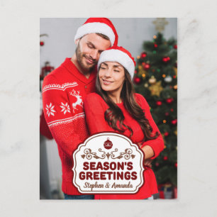 Postale Photo & noms personnalisés Bonnes Fêtes carte post