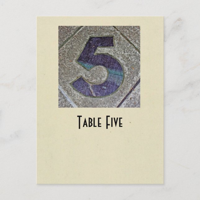Postale photo numéro 5 carte de table (Devant)