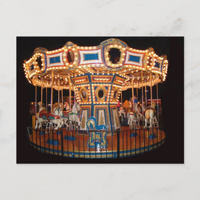 Postale Photographie de carrousel imprimée sur carte posta (Devant)