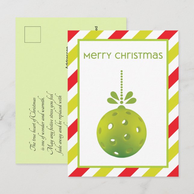 Postale Pickleball moderne, texte personnalisé Carte posta (Devant / Derrière)