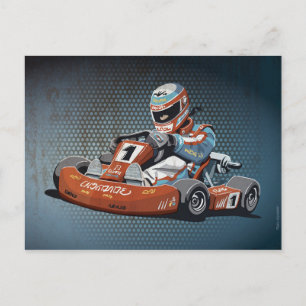 Postale Pilote Go-Kart de course automobile de carte posta