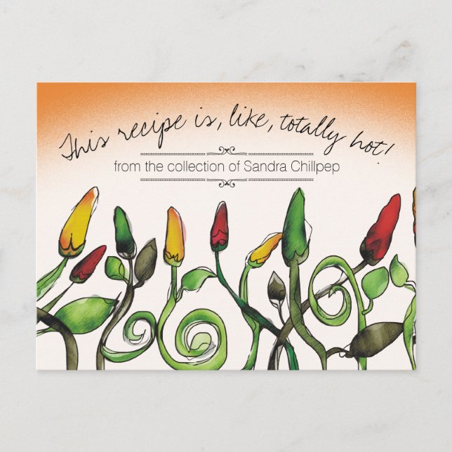 Postale Piments chili Carte de recette de cuisine mexicain (Devant)