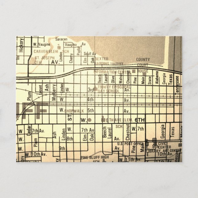 Postale Pine Bluff, AR Carte Vintage (Devant)