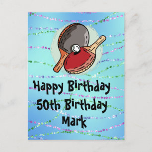 Postale Ping pong Table Tennis Carte Anniversaire