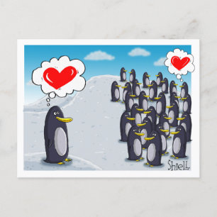 Postale Pingouin Love for Valentines drôle carte valentine