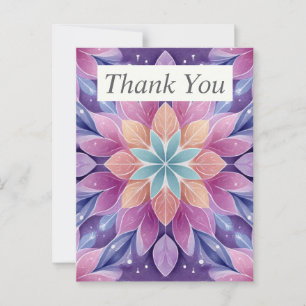 Postale Pink rose violet orange Feuille Carte de remerciem