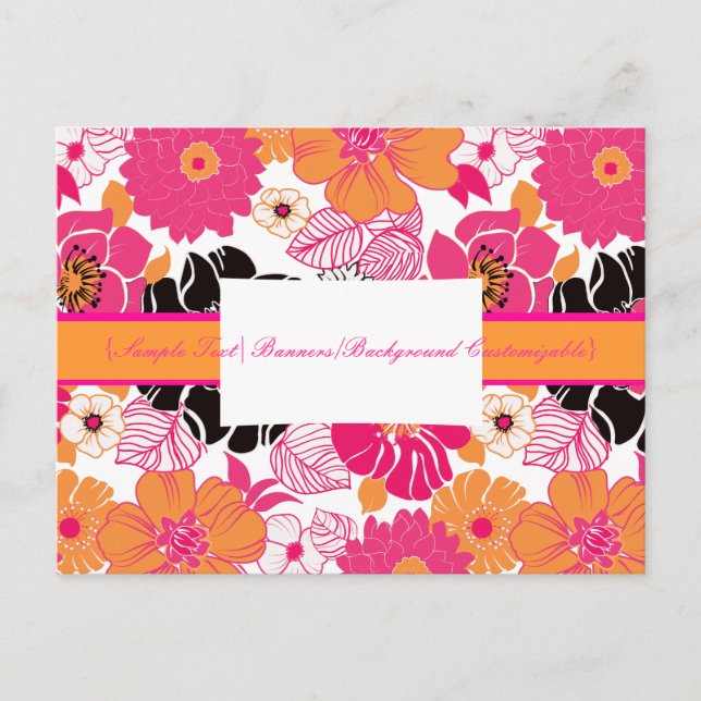 Postale PixDezines Alegre Retro Floral, Marketing Carte Po (Devant)