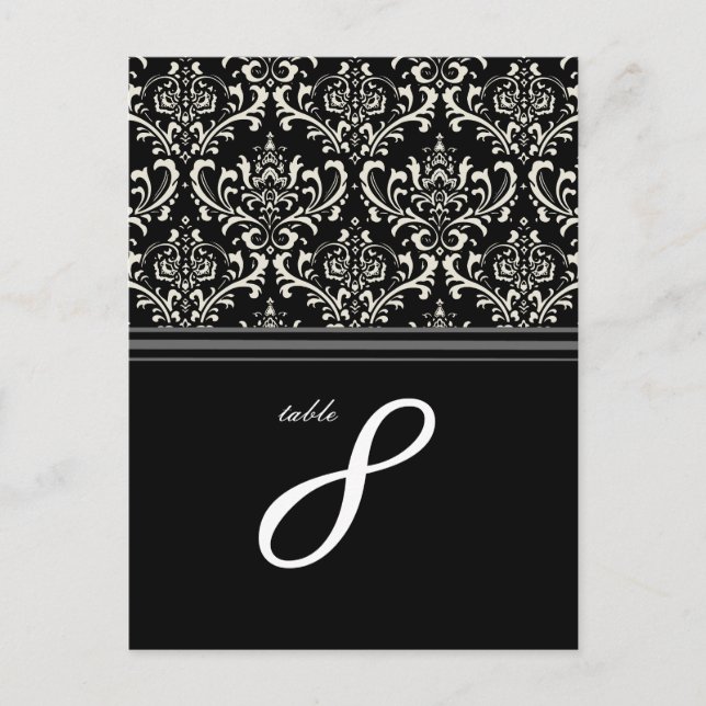 Postale PixDezines Rossi Damask, carte n° de table (Devant)