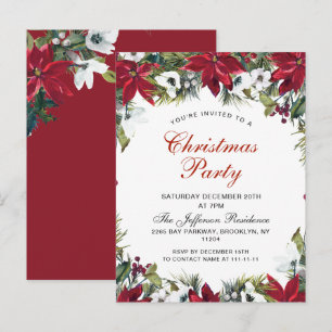 Postale Poinsettia Fête de Noël Carte d'invitation