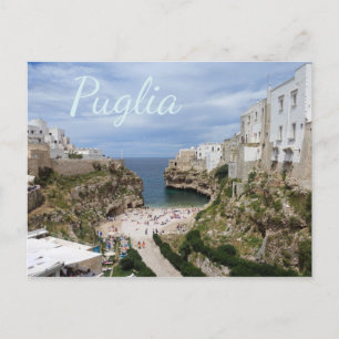 Postale Polignano a Mare ville plage, Puglia texte carte p
