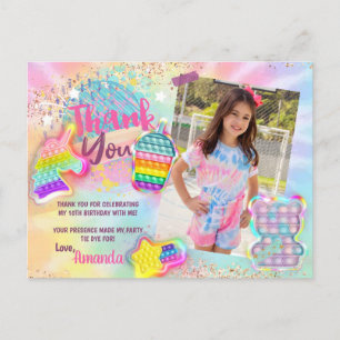 Postale pop it fidget Tie Dye Rainbow Photo Carte de remer