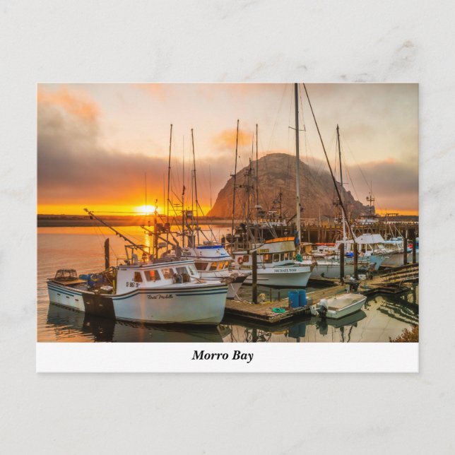 Postale Port de Morro Bay au coucher du soleil Carte posta (Devant)