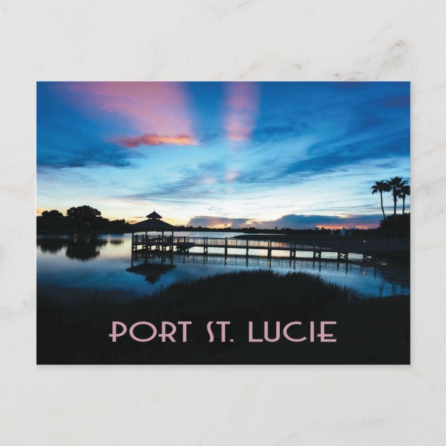 Postale Port St. Lucie, Floride, Dock at Night Carte posta (Devant)
