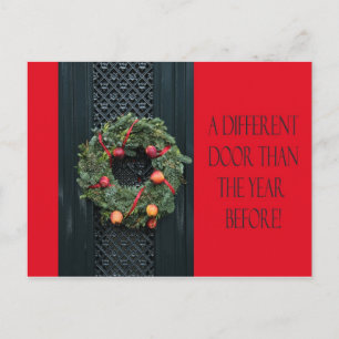 Postale Porte différente - couronne de Noël nouvelle carte