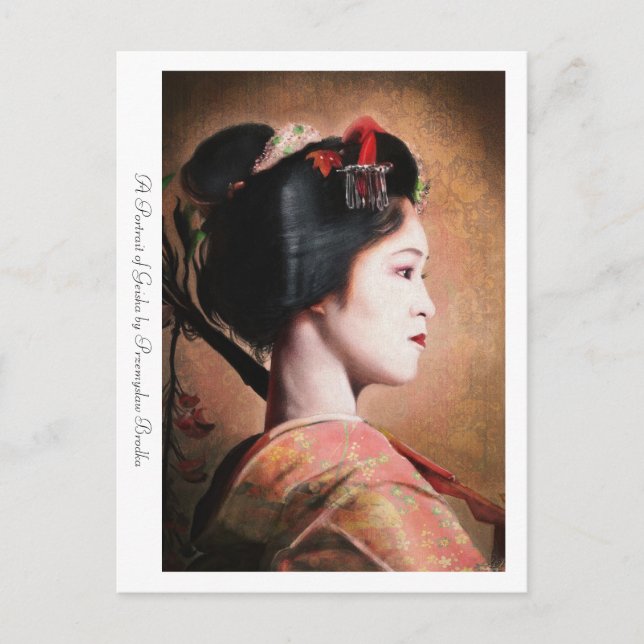 Postale Portrait de Geisha japonaise orientale carte posta (Devant)