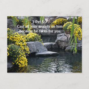 Postale Posez toute votre anxiété sur lui sur une carte po