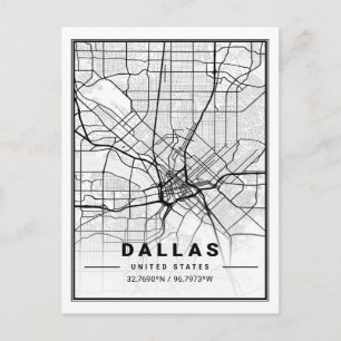 Postale Poster de la carte de Dallas Texas USA Travel City