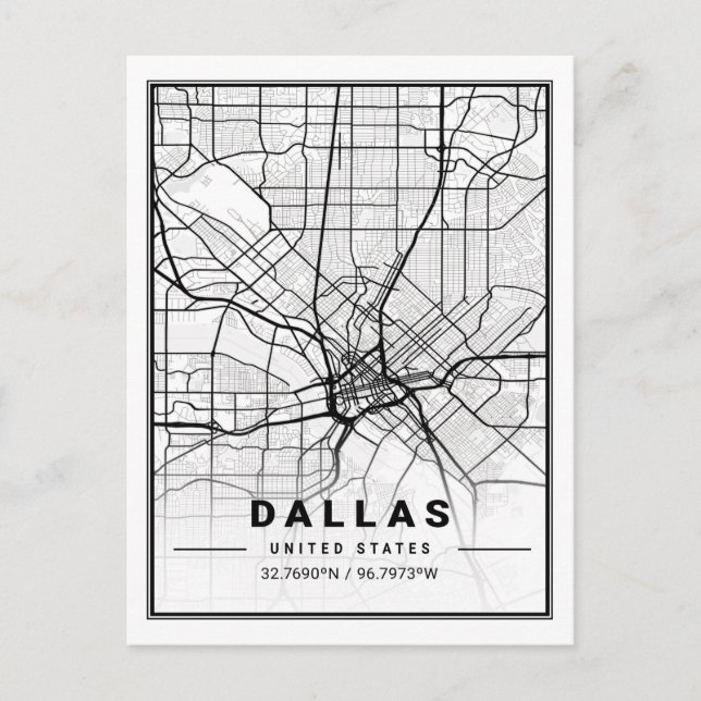 Postale Poster de la carte de Dallas Texas USA Travel City (Devant)