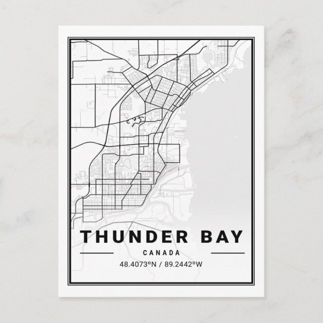 Postale Poster de la carte de Thunder Bay Ontario Canada T (Devant)