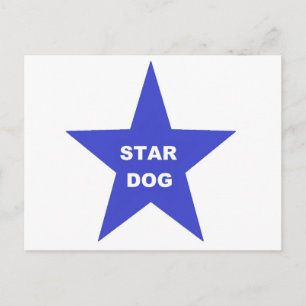 Postale Poster la carte Star Dog sur Blue Star