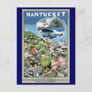Postale Poster Vintage voyage, Carte de l'île Nantucket, M