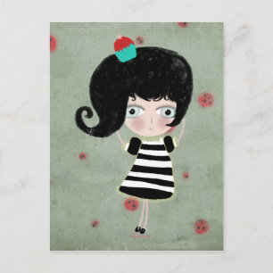 Postale Poupée délicieux cupcake poupée effrayante carte p