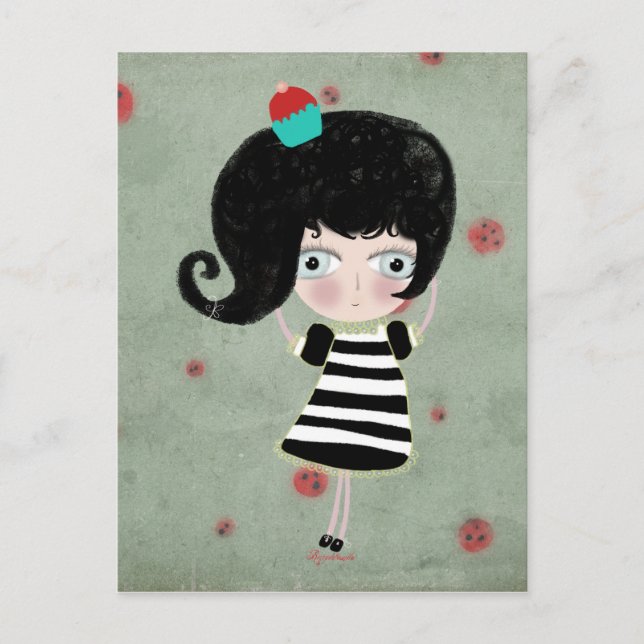 Postale Poupée délicieux cupcake poupée effrayante carte p (Devant)
