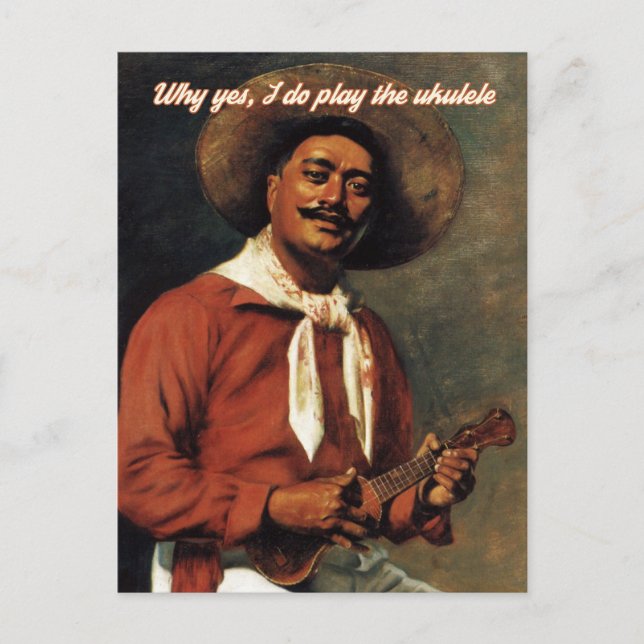 Postale Pourquoi je joue la carte Ukulele (Devant)