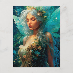 Postale Pretty Blues Fairy Girl Imaginaire Art Carte posta