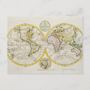 Postale Prise de vue en studio d'une ancienne carte du mon